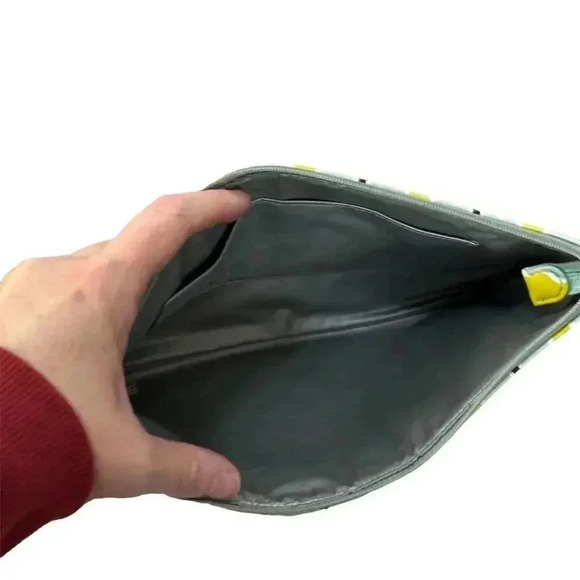 Kate Spade Women's Geometric Clutch Wristlet Blue Green Bag - Picture 3 of 5